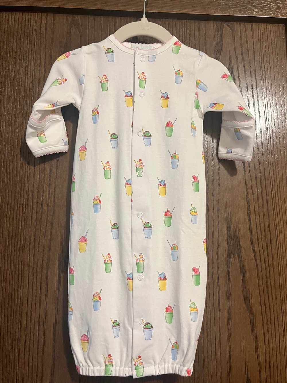 LULU BEBE Snowball Cup Converter Gown with pink trim BRAND NEW